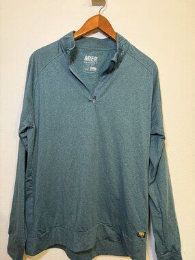 MIER Mens Lightweight Teal LS Quarter-Zip Moisture-Wicking Base| "The Polo"